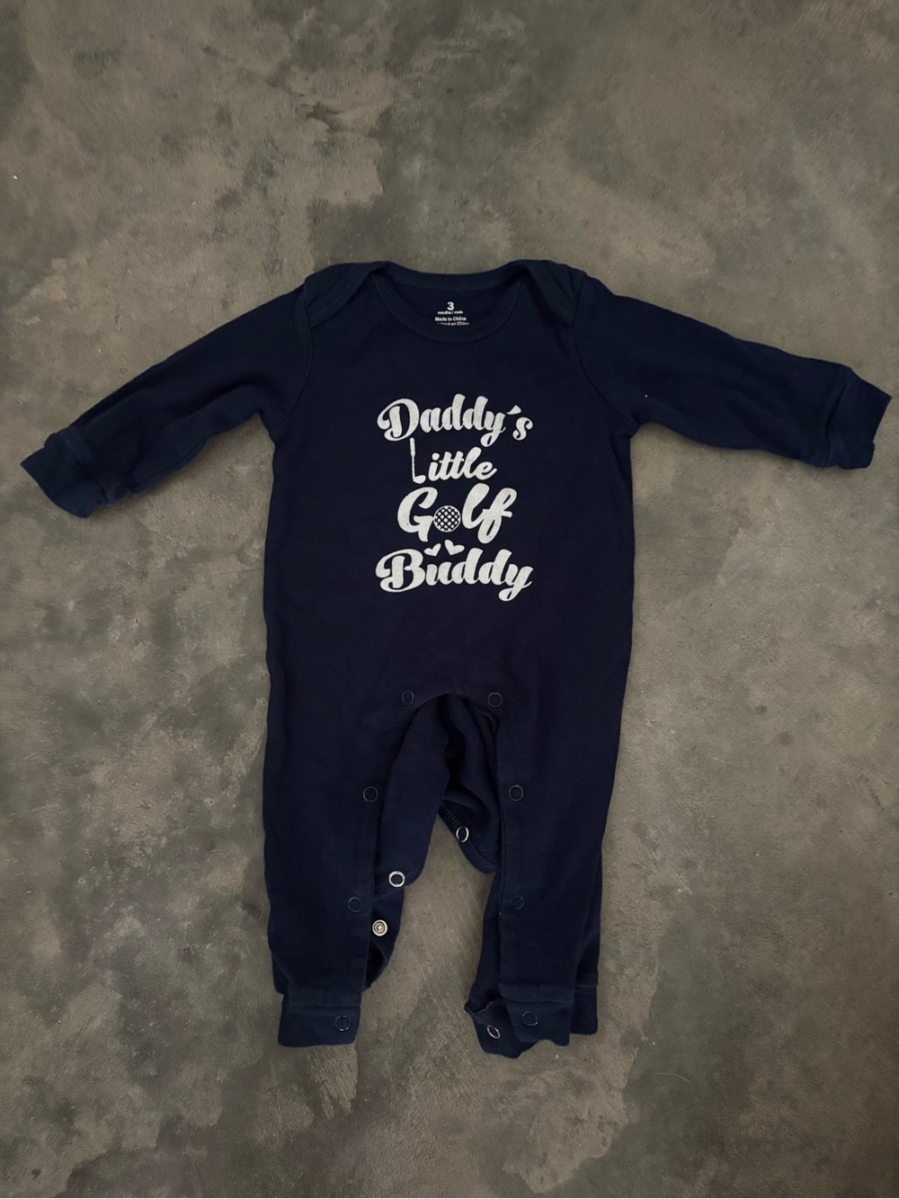 Daddy's Little Golf Buddy Navy Baby One-Piece